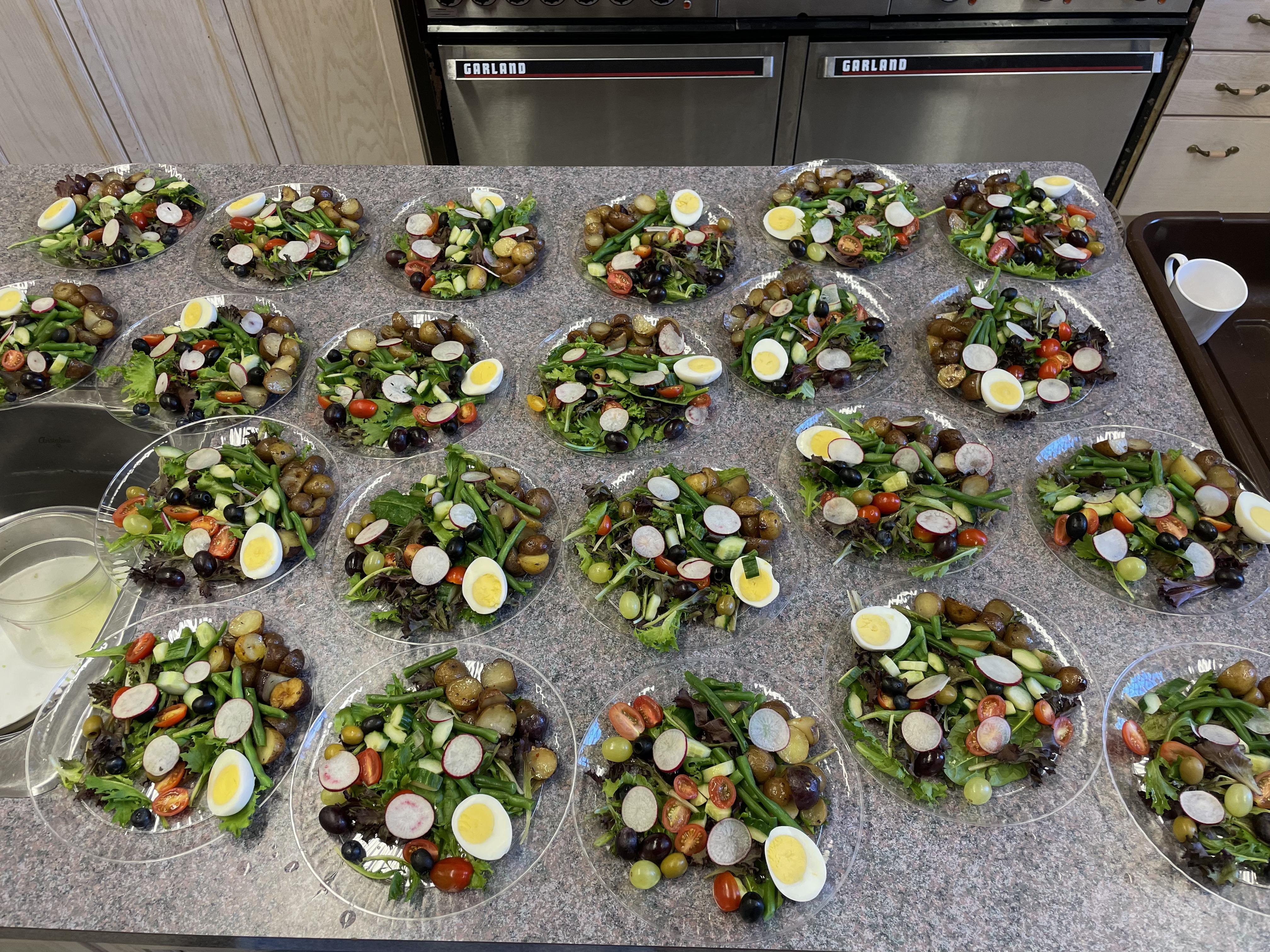 Fresh prepared catering dishes